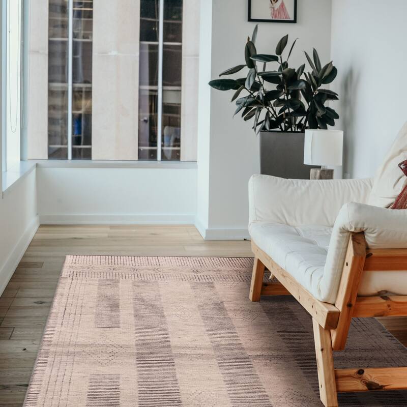 ECARPETGALLERY Hand-knotted Tangier Light Grey Wool Rug - 5'0 x 8'0