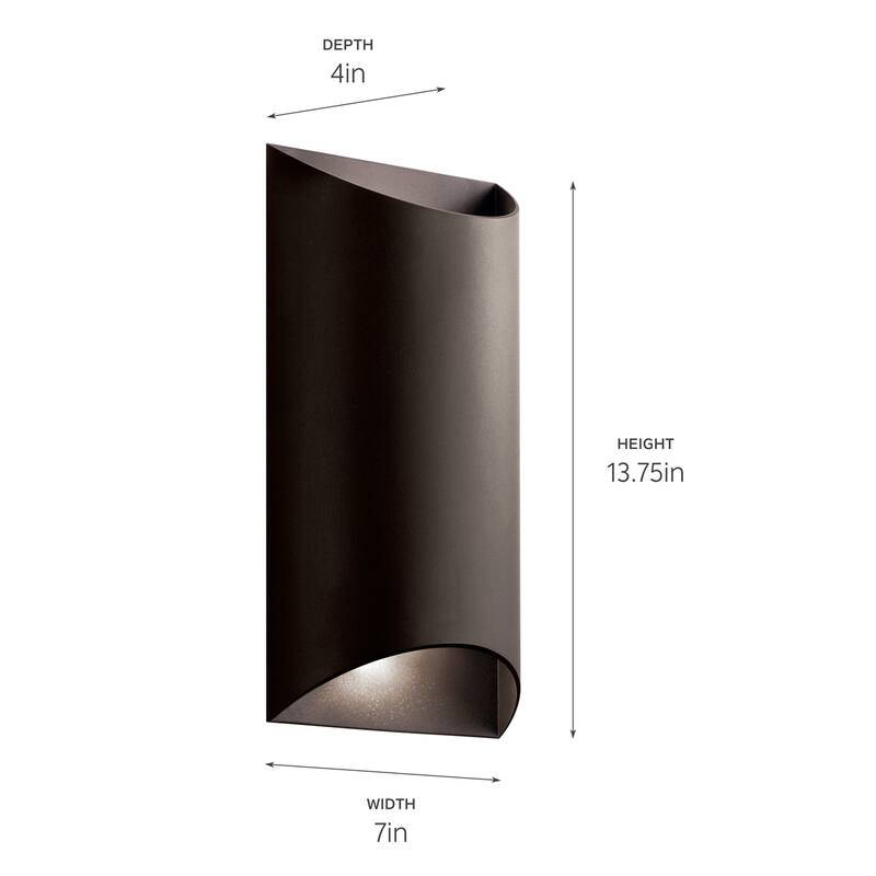Kichler Lighting Wesley Collection 2-light Textured Architectural Bronze Outdoor Wall Sconce