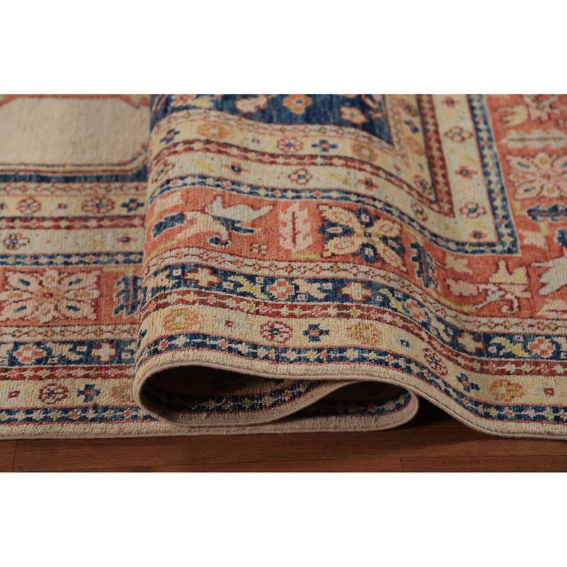 Heriz Serapi Oriental Rug Vegetable Dye Hand-Knotted Wool Carpet - 8'10"x 11'9"