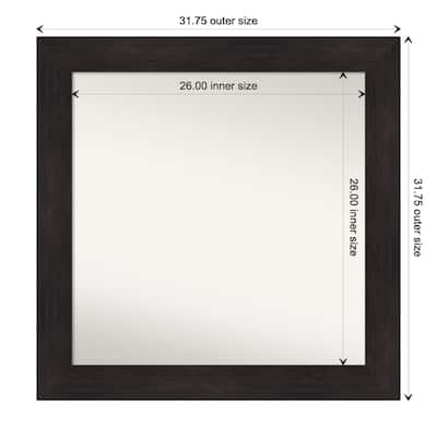 Furniture Espresso Framed Non-Beveled Custom Wall Mirror, Bathroom Vanity Mirror