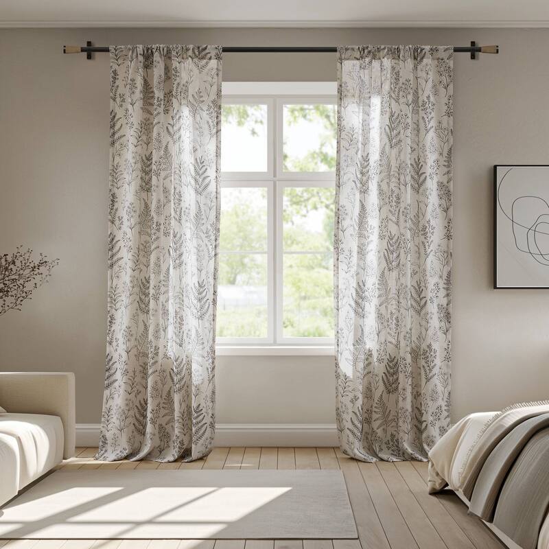 Madison Park Aria Window Panel - 42x84" - 42x84" - Charcoal