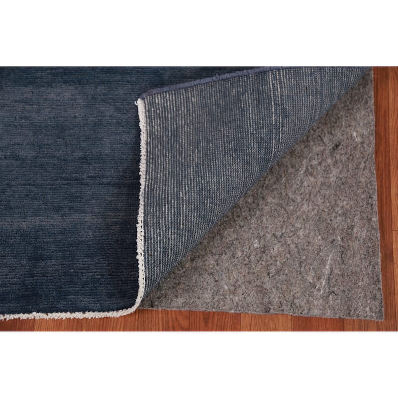 Hand Knotted Oriental 100% Wool Carpet Modern Solid Navy Blue & Blues Gabbeh Runner Rug - 7' 11'' X 2' 9''