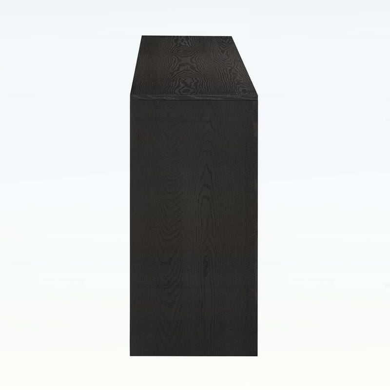 Farmhouse Console Table with 2 Concealed Drawers,Waterfall Edge,Thick Legs