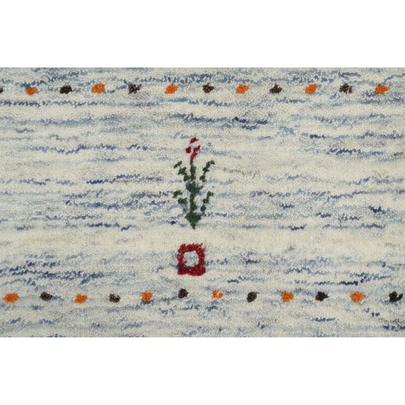Hand Knotted Oriental 100% Wool Carpet Tribal Animal Pictorial Beige & Ivories Gabbeh Area Rug - 7' 9'' X 4' 11''