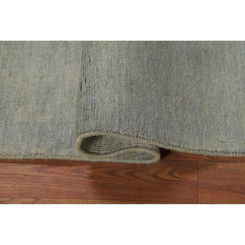 Hand Knotted Oriental 100% Wool Carpet Modern Stripe Greys & Charcoal Gabbeh Area Rug - 3' 10'' X 2' 8''