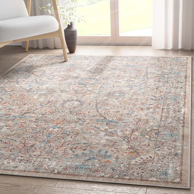 Well Woven Asha Vintage Emilia Flat-Weave Area Rug - 6' x 9' - Ivory - Rectangle