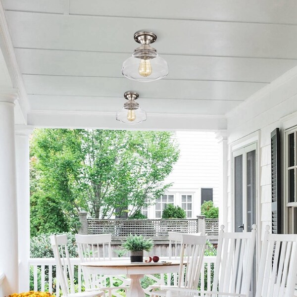 Satin nickel semi flush ceiling light new arrivals