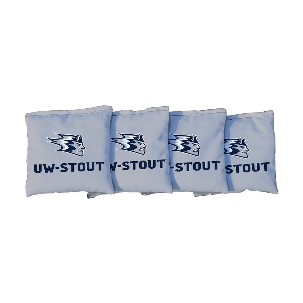Wisconsin Stout UWS Blue Devils Grey Cornhole Bags