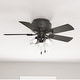 preview thumbnail 1 of 13, Hunter 42" Crestfield Low Profile Ceiling Fan with 3-Light LED Light Kit and Pull Chain - Casual, Farmhouse, Rustic Noble Bronze
