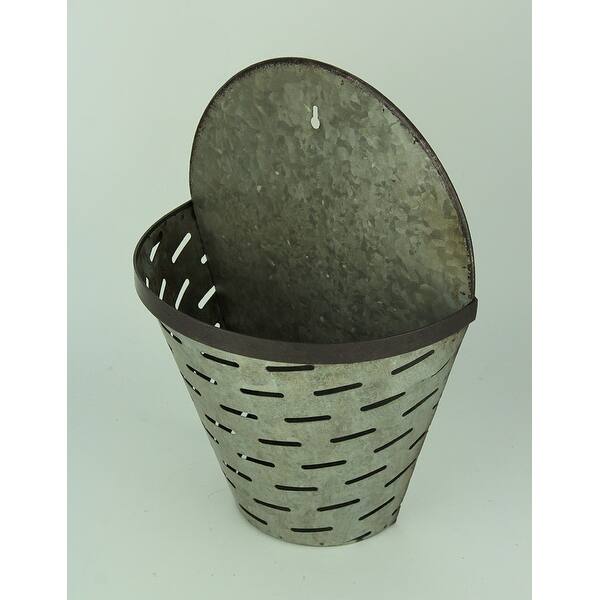 Shop Rustic Galvanized Metal Olive Bucket Indoor Outdoor Wall
