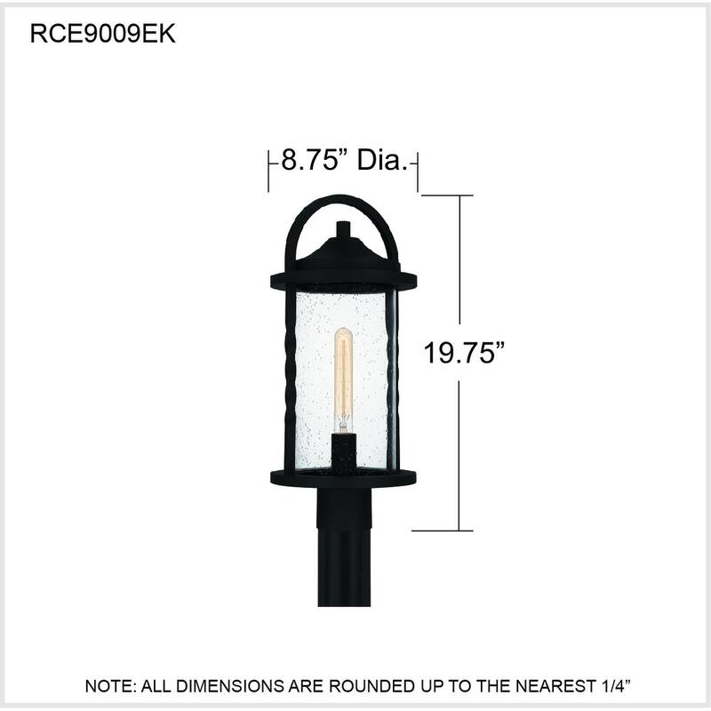 Reece 1-Light Earth Black Outdoor Post Lantern