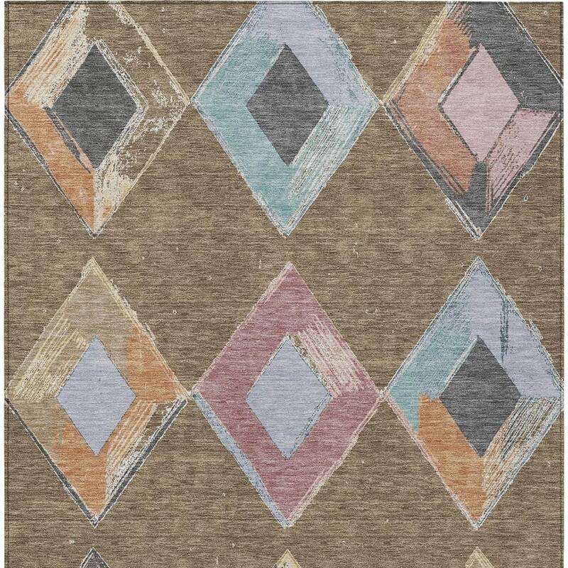 HomeRoots Geometric Transitional Rectangle Outdoor Rug
