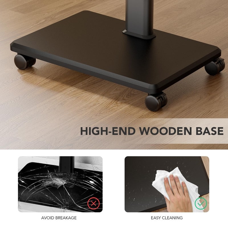 Mobile TV Stand for 27 to 65 Inch TVs, Portable Rolling TV Cart on Wheels