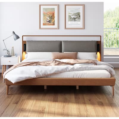 Leather King Bed