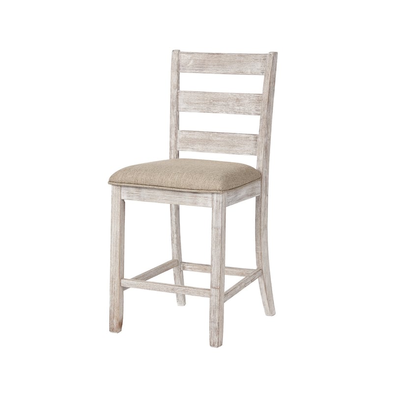 Signature Design by Ashley Dunbeg Bay White and Light Brown Upholstered Counter Height Stool (Set of 2)