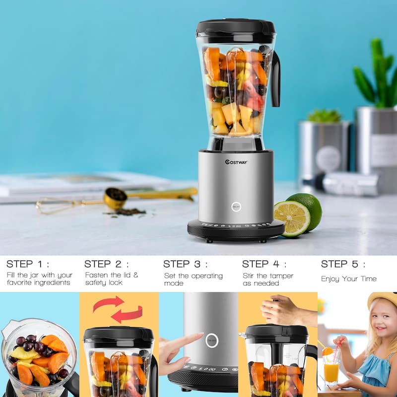 Costway 1500W Countertop Blender Smoothie Maker High Power Blender w/ - See details