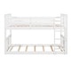 preview thumbnail 3 of 10, White Twin over Twin Size Solid Wood Bunk Bed with Ladder and Fence for Kids, Bedroom