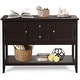 preview thumbnail 36 of 45, Costway Sideboard Buffet Table Wooden Console Table w/ Drawers &