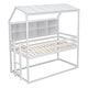 preview thumbnail 7 of 21, Modern Twin Over Twin Low Bunk Kids Bed with House Semi-enclosed Roof,Guardrails,Bedside Storage Shelves and Ladder