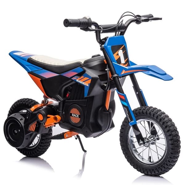 slide 2 of 18, 24V Kids Dirt Bike Ride on Motorcycle 13.6MPH Fast Speed Blue
