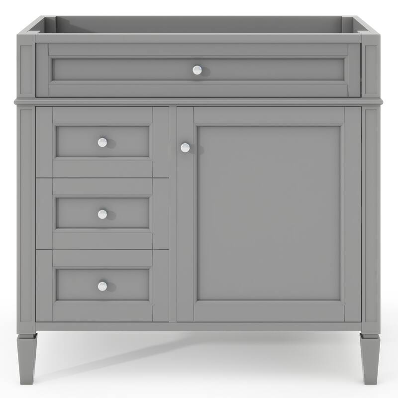 (Base Only)Modern Bathroom Storage Vanity Base with 2 Drawers and a Tip-out Drawer