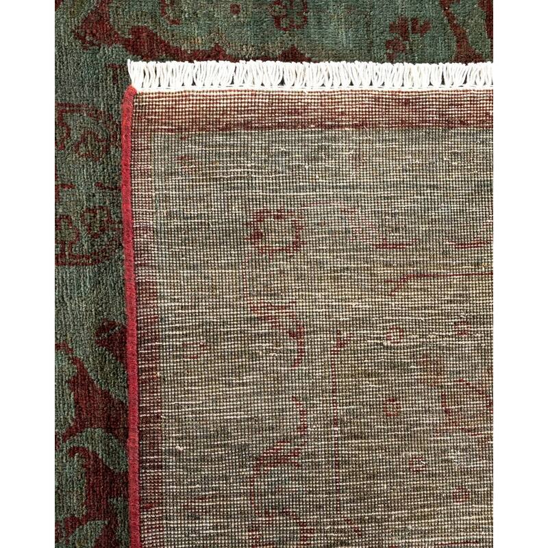 Overton Hand Knotted Wool Vintage Inspired Modern Contemporary Overdyed Gray Area Rug - 9' 0" x 12' 6"