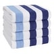 preview thumbnail 11 of 64, American Soft Linen,100% Cotton 4 Pack Beach Towels, 30 x 60 Cabana Striped Pool Towels Navy Blue Sky Blue