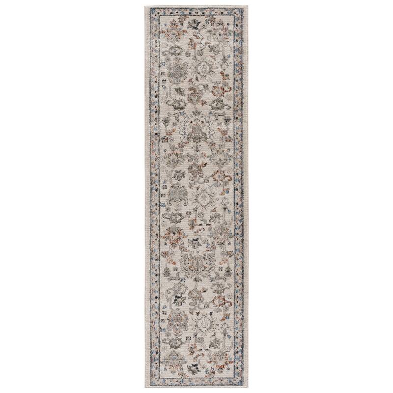 SAFAVIEH Grove Lieschen Traditional Floral Rug - 2'2" x 8' Runner - Ivory/Rust Blue