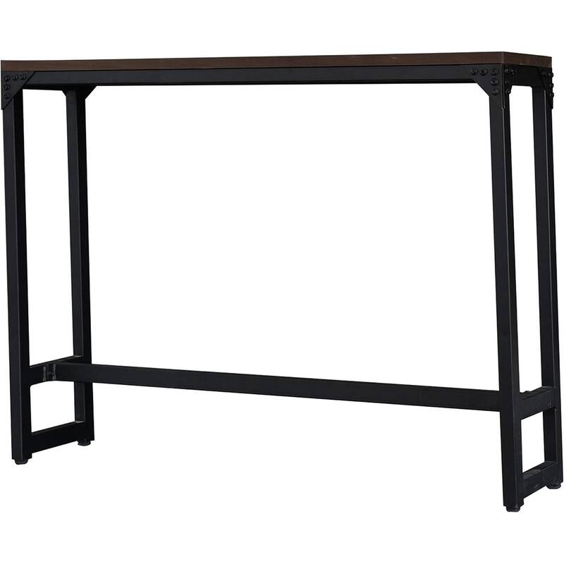 Minimalist Contemporary Industrial Bar/Cocktail Logan Table - Dark Brown
