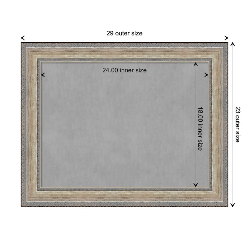 Amanti Art Fleur Champagne Silver Framed Magnetic Board - Board Size 24x18