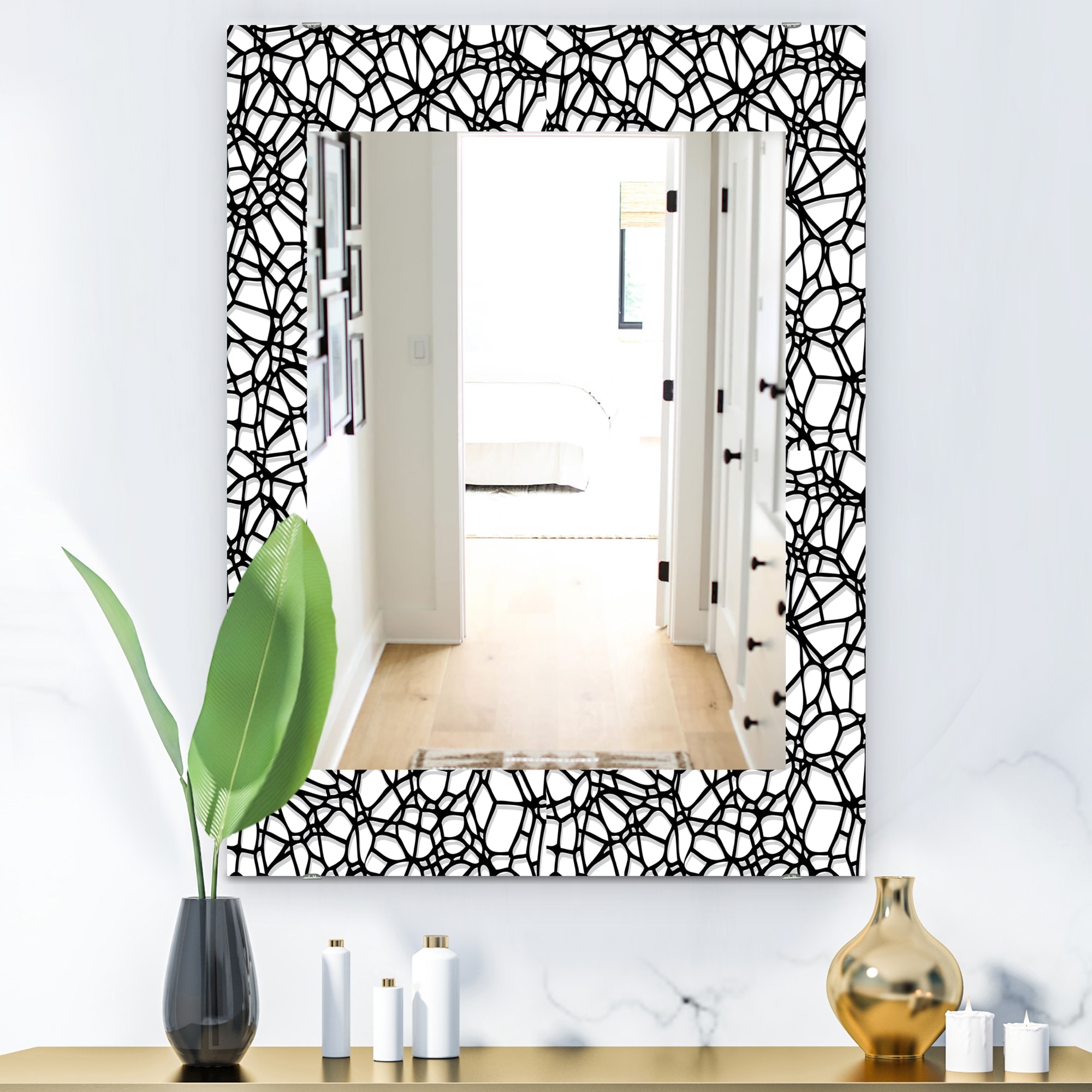 Designart 'Abstract Mosaic Pattern' Modern Mirror Printed Wall Mirror  On Sale Bed Bath  Beyond 28558104