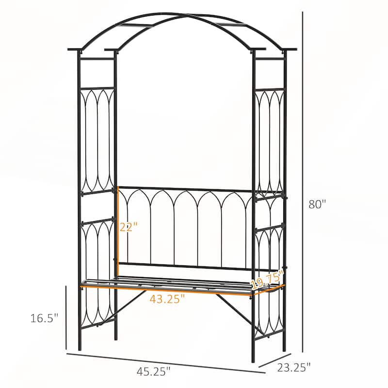Outsunny Metal Trellis Arbor Arch for Climbing Plants