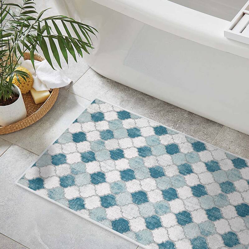 SussexHome Non-Skid Ultra-Thin Area Rugs for Laundry Room, Entryway, Bathroom and Kitchen - Washable Multipurpose Floor Mat