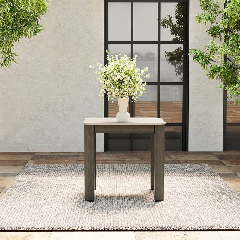 Nimbus 1-Piece Brown Aluminum Outdoor Side Table - 19 x 19
