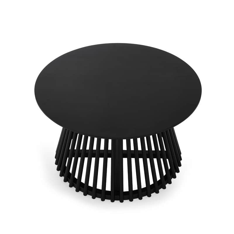simple coffee table, solid wood coffee table - Black