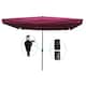 10 x 6.5ft Rectangular Patio Umbrella Outdoor Market Umbrellas with Crank and Push Button Tilt for Garden Swimming Pool Market - Burgundy