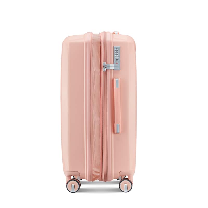 4 Piece Expandable Carry On Luggage Set, Hard Shell Lightweight Suitcase with TSA Lock and Spinner Wheels, for Men Women Travel