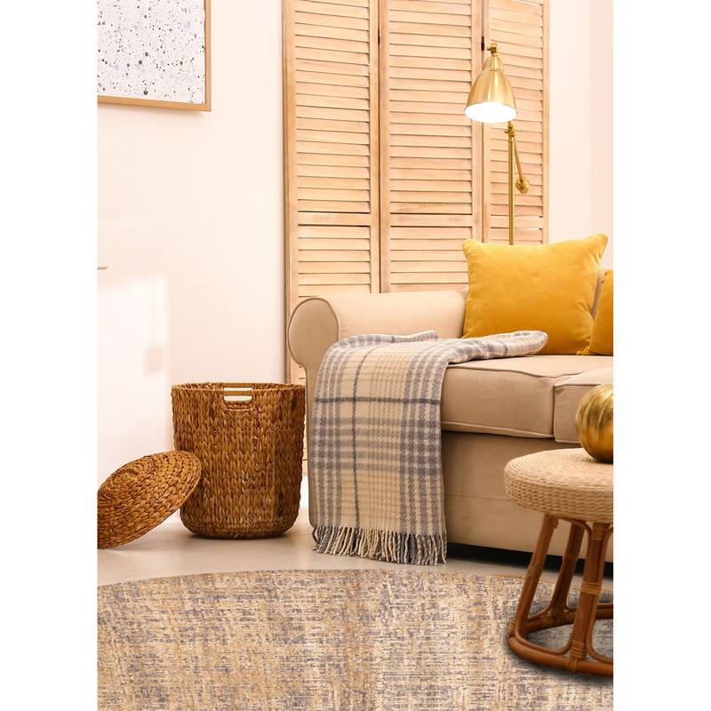 ECARPETGALLERY Hand-knotted Legacy Light Brown Silk, Wool Rug - 6'0 x 6'0