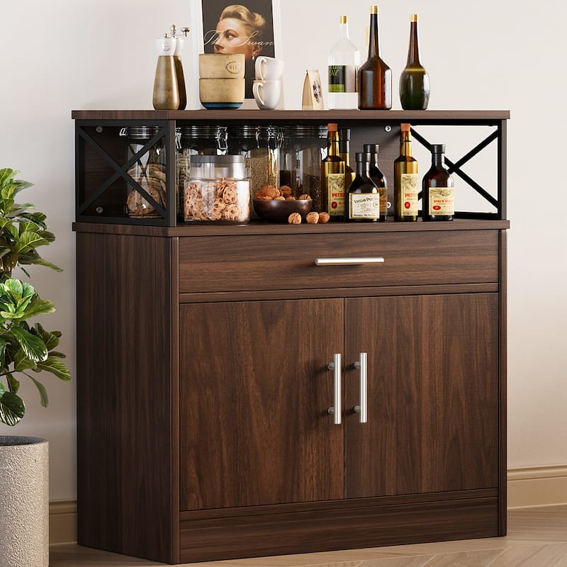 Sideboard Buffet & Storage Cabinet – Versatile Sideboard for Living Room, Dining Room, or Entryway - Brown/Black