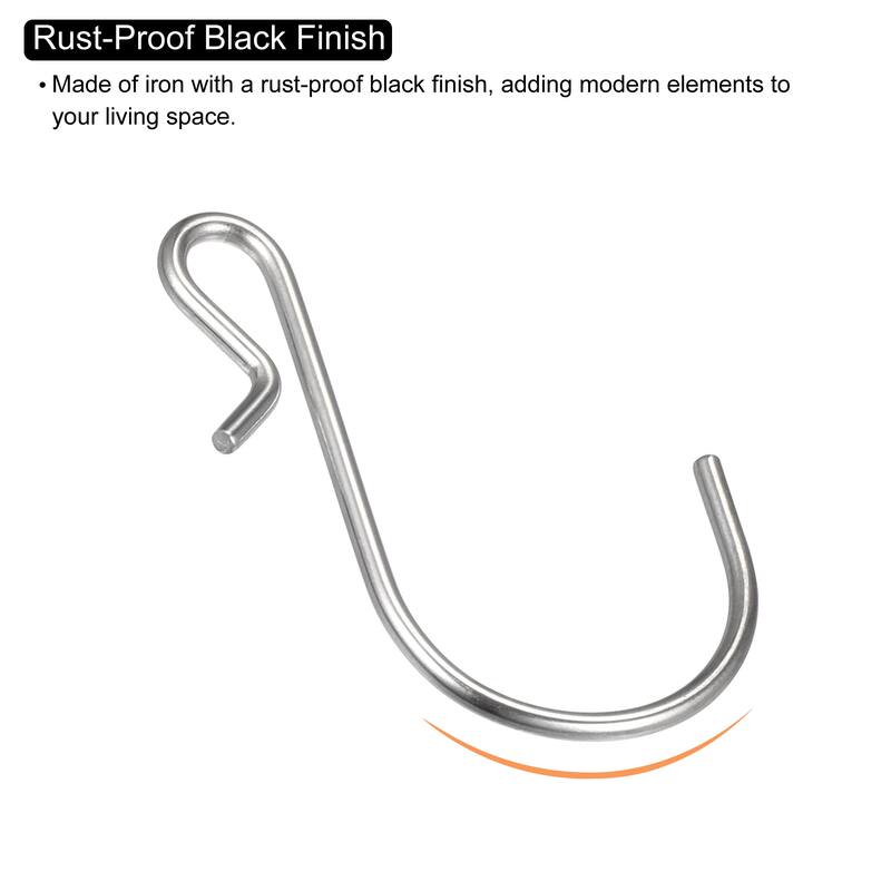 20pcs S Hanging Hooks 1.9 x 1.1 Inch S Shaped Hanger Silver