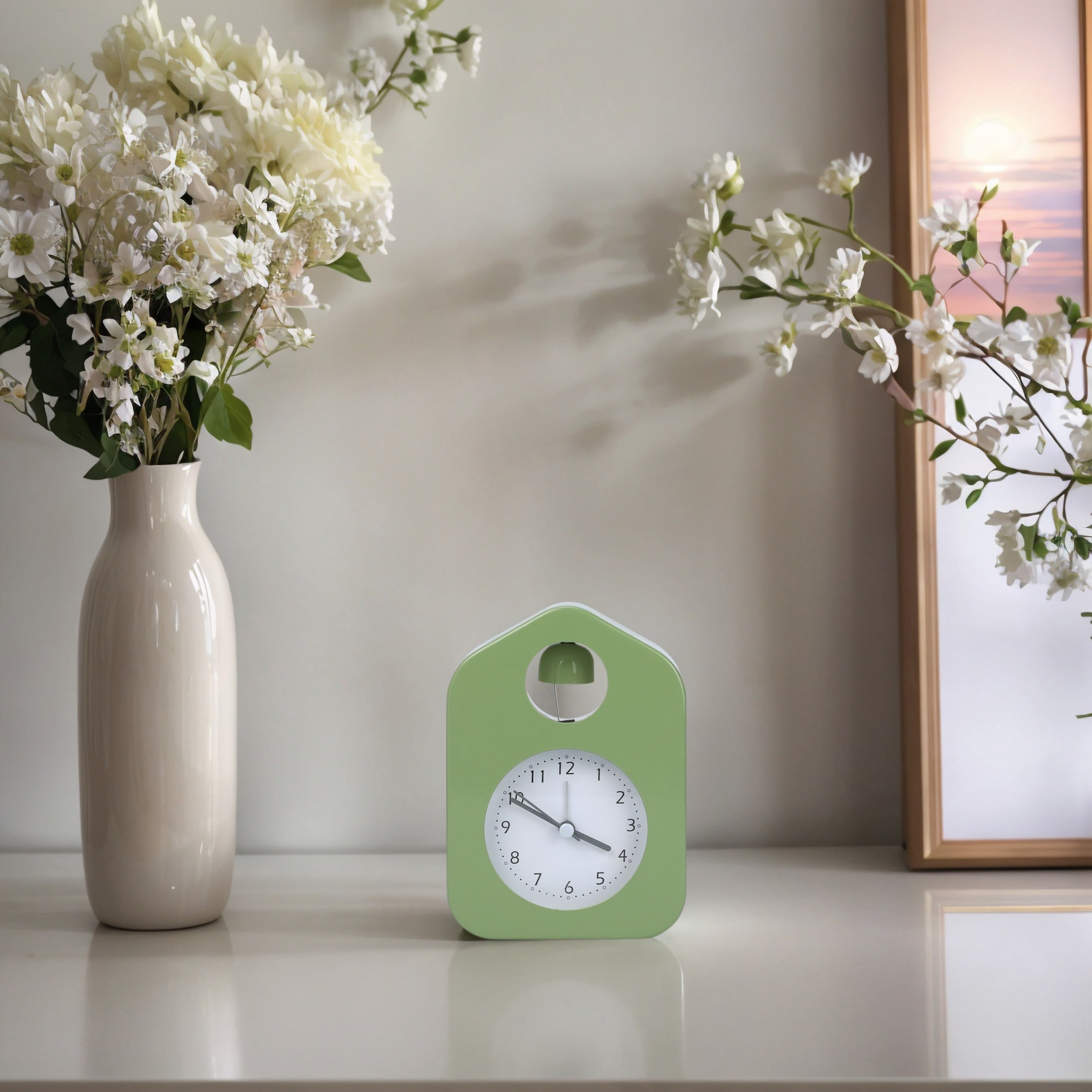 Desk Alarm Clock, Non-Tick Movement, Round Bell Design, Night Light for Bedroom 3.9"Lx2.0"Wx5.5"H - 3.9"L x 2.0"W x 5.5"H