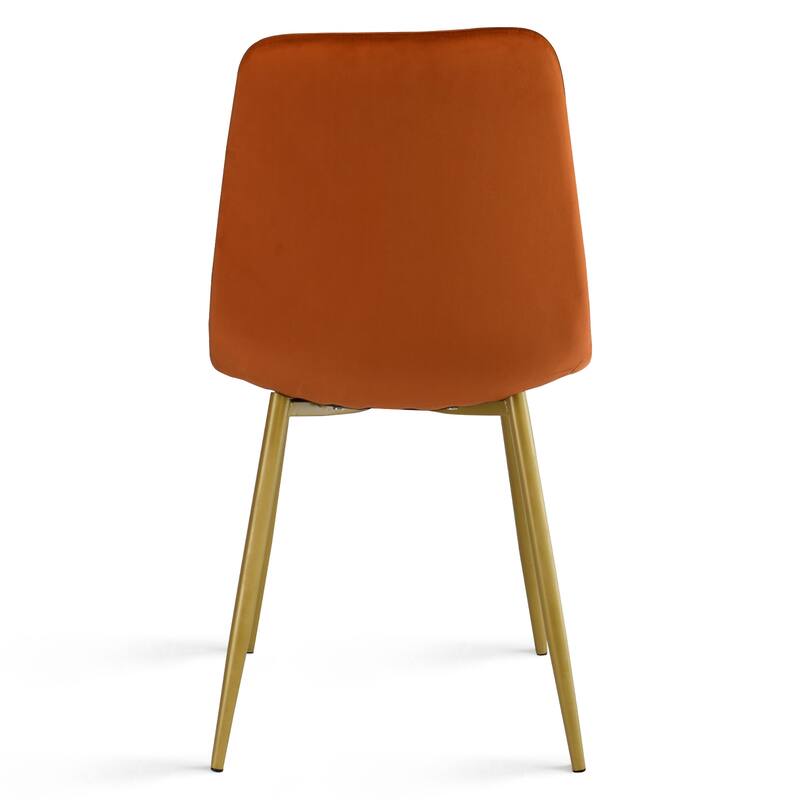Velvet Upholstered Gold Frame Dining Chair Side Chair , Set of 4 - 34"x18"x18"