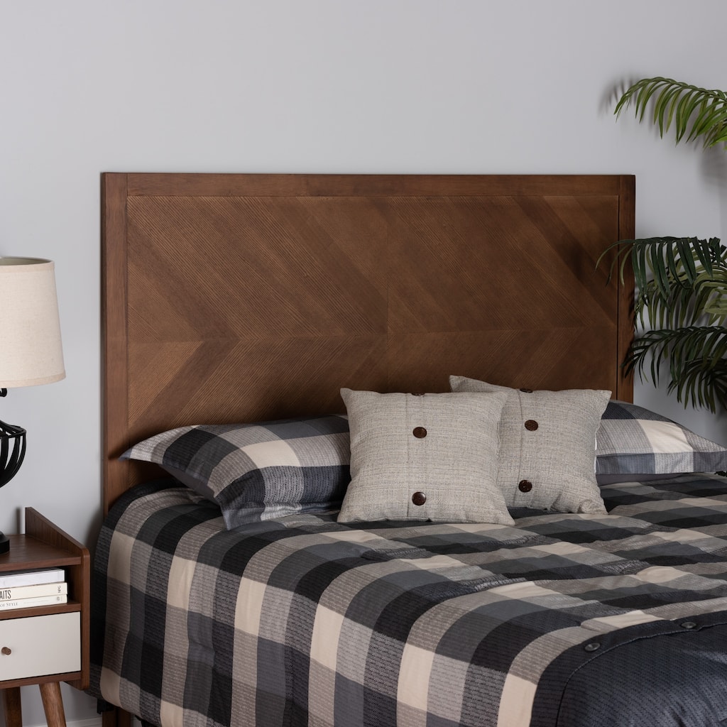 Terrian Classic and Traditional Ash Walnut Finished Wood Headboard