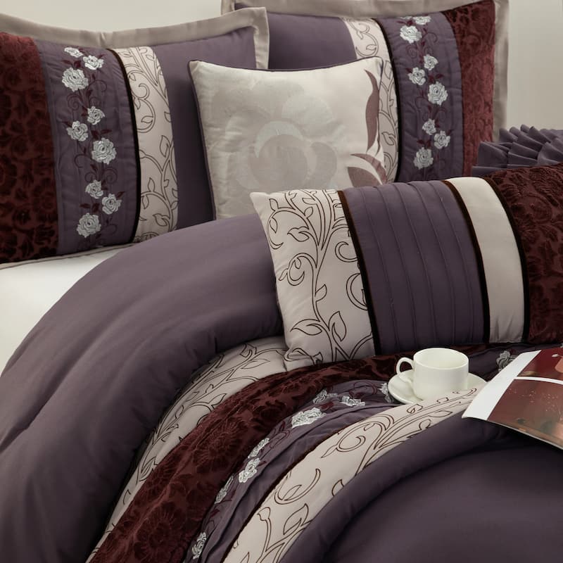 Nanshing Stella Purple 7-piece Bedding Comforter Set