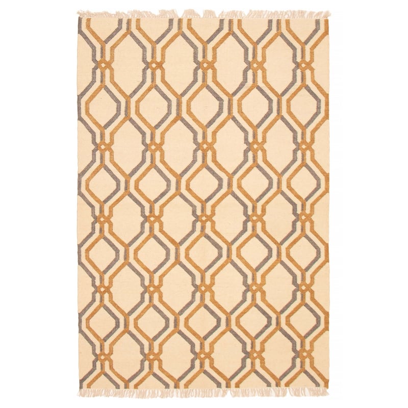 Ankara FW Cream Kilim 5'3" x 7'11" - 5'3 x 7'11 - Cream - 5'3 x 7'11