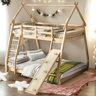 Playful Design Twin over Queen House Bunk Bed House Bed Kids Bed
