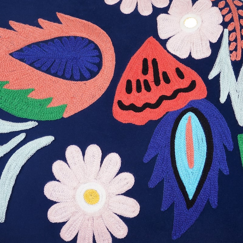 Nico Floral Embroidered Velvet Upholstered Accent Chair by Sevita