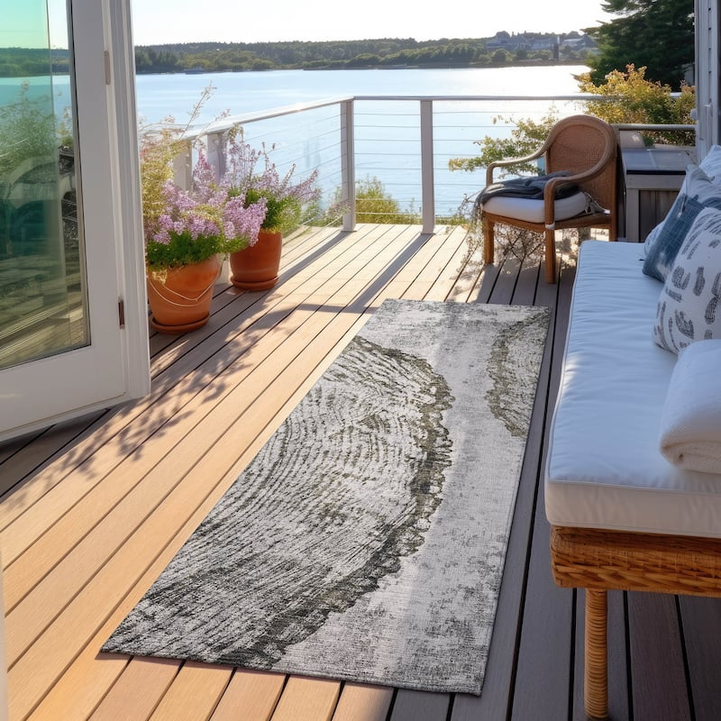 Machine Washable Indoor/ Outdoor Chantille Modern Pop Rug