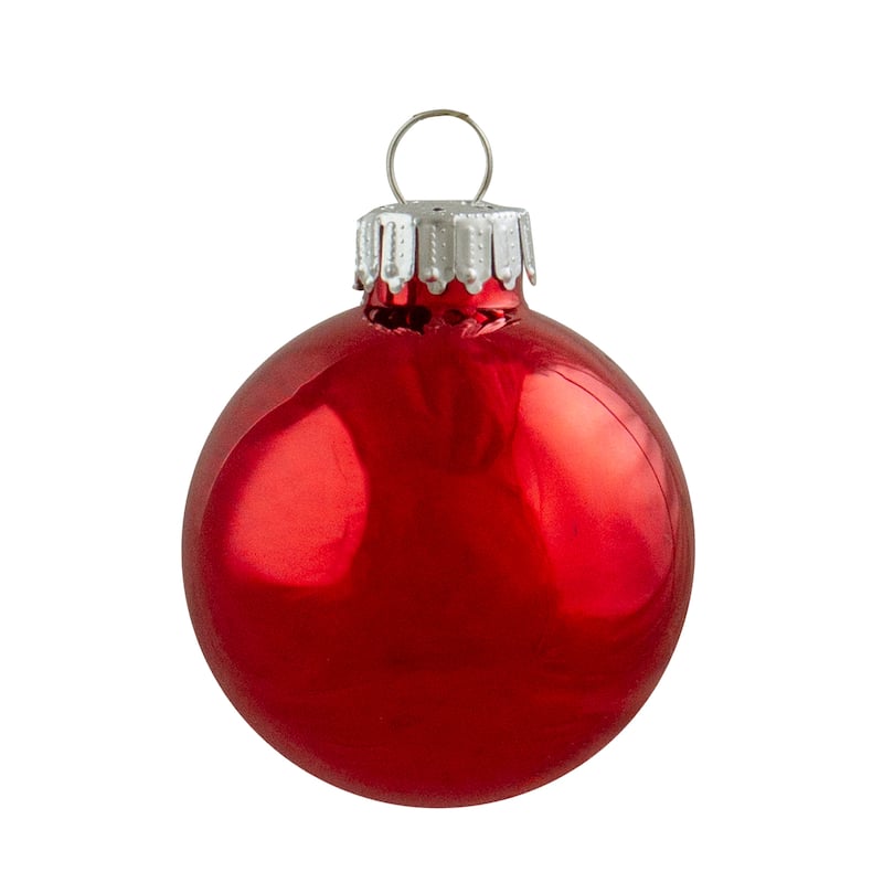 12ct Red Silver 2-Finish Swirl Glass Christmas Ball Ornaments 1.75"