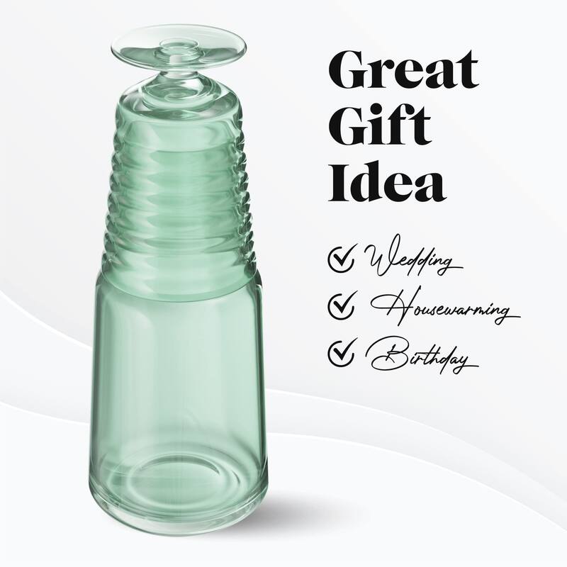 American Atelier Bedside Water Carafe with Footed Glass/Lid